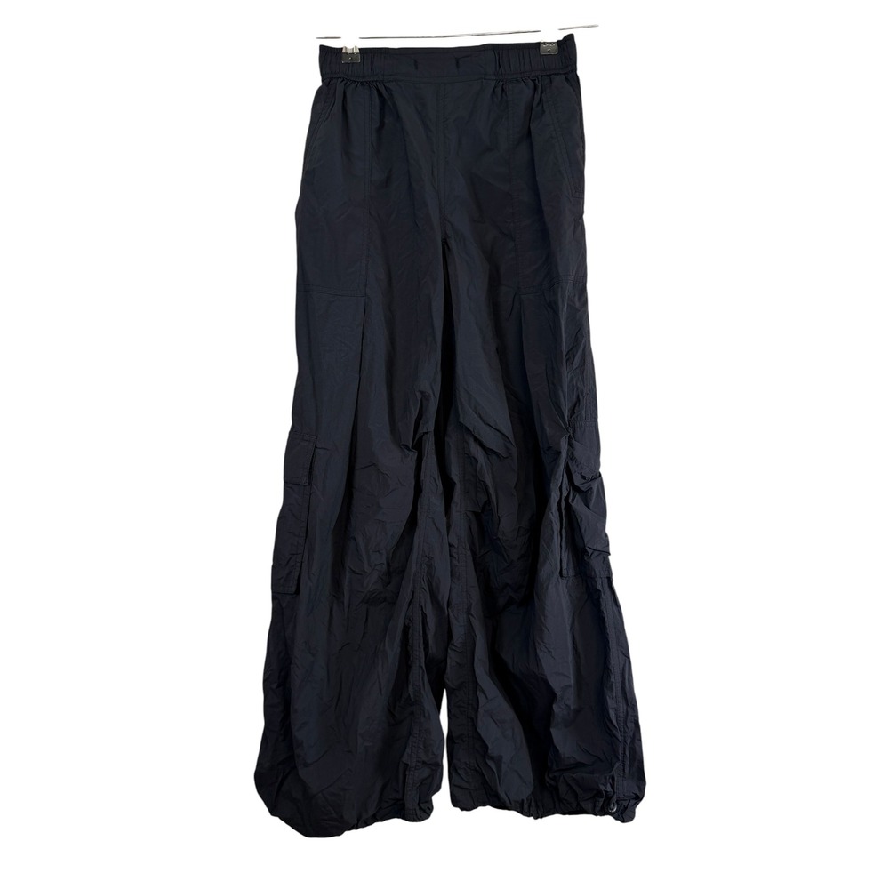 Daily Practice Free People Black Parachute Cargo Pants Wide Leg XXS